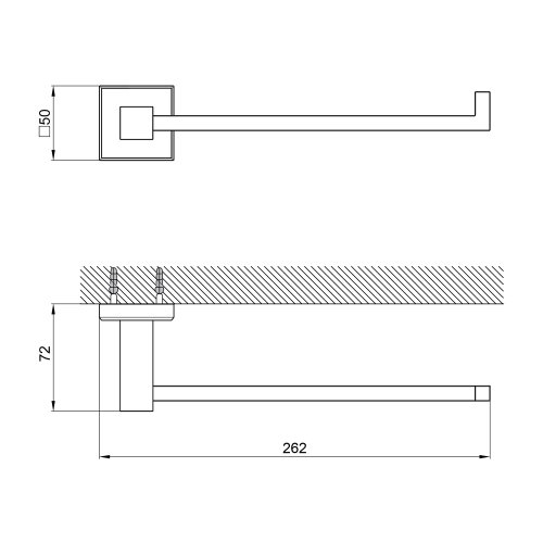 Держатель для полотенца Qtap Crow 262 мм QTDRZAK7101103B Black (Dr??k)