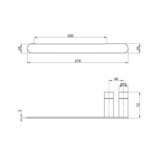 Держатель для полотенца Qtap Scorpio 278 мм QTDRZAK7102103B Black (Dr??k)