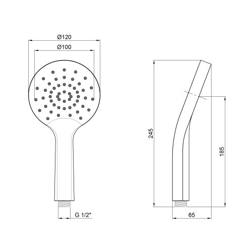 Лейка для ручного душа Qtap Rucni 120 мм округлая QTRUCA120O1ZCC Chrome