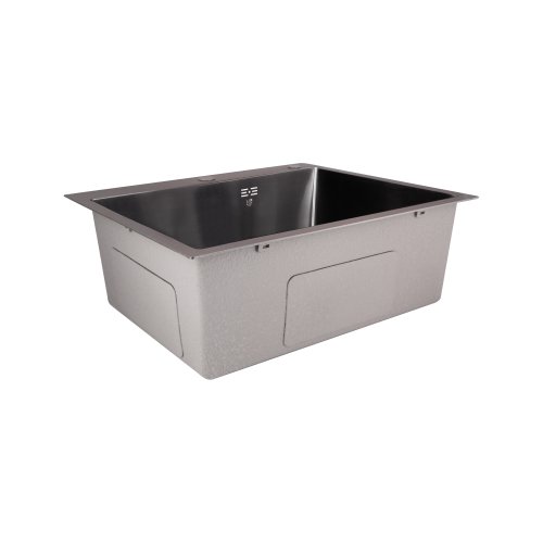 Мойка для кухни интегрированная Lidz Handmade H6050B (LDH6050BPVD43621) Brushed Black PVD 3,0/0,8 мм