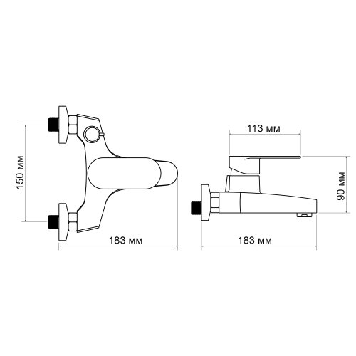Смеситель для ванны Lidz Tani 006 (c душевым гарнитуром) (k40) LDTAN006CRM44964 Chrome