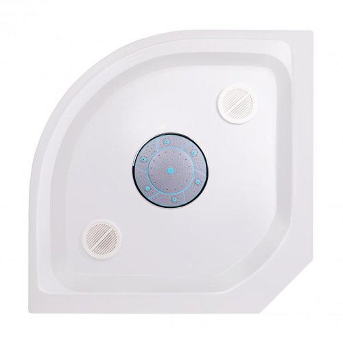 Душевой поддон Kapielka ST90x90x14 низкий, полукруглый,  диаметр слива 52 мм Lidz