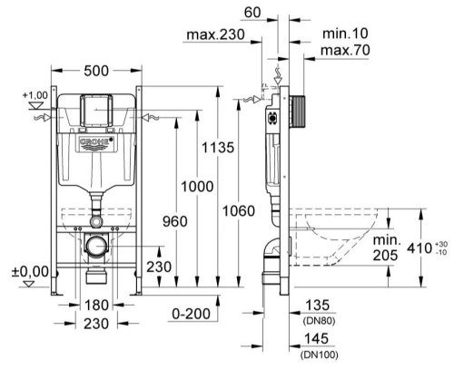 Инсталляция Grohe Rapid SL (UA388400WG)