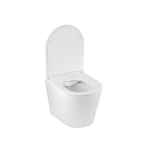 Унитаз подвесной Kroner Armada WHI513636 RIMLESS безобедочный с сиденьем Slim Duroplast / Soft-close / Quick relase