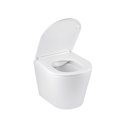 Унитаз подвесной Kroner Armada WHI513636 RIMLESS безобедочный с сиденьем Slim Duroplast / Soft-close / Quick relase