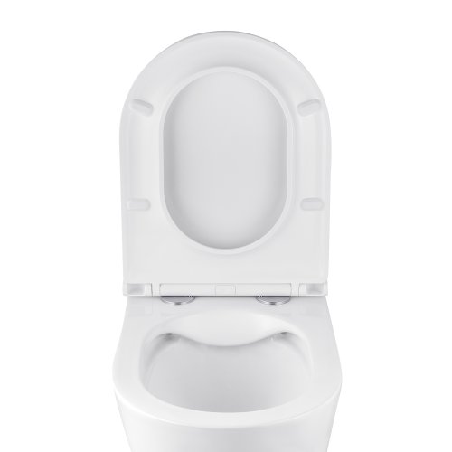 Унитаз подвесной Kroner Armada WHI513636 RIMLESS безобедочный с сиденьем Slim Duroplast / Soft-close / Quick relase