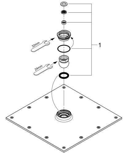 Верхний душ с 1 режимом струи Grohe Rainshower Allure 230 (27480000)