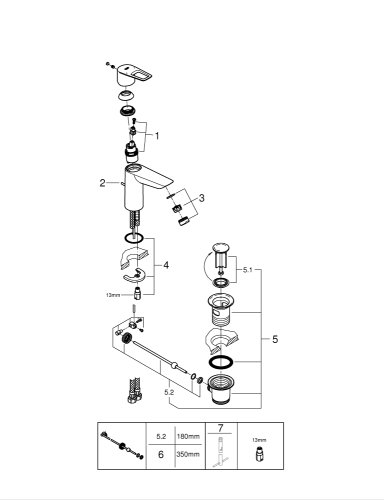 Набор смесителей Grohe BauLoop New 3 в 1, для ванной (UA123215M0)