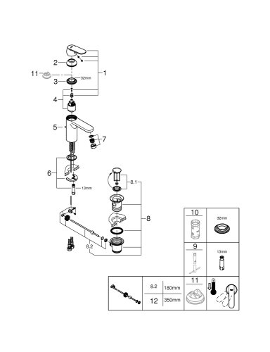 Набор смесителей Grohe QuickFix Get 3 в 1, для ванной (UA202702MQ)