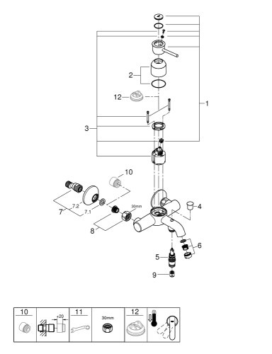 Однорычажный смеситель для ванны Grohe Start Classic (23787000)