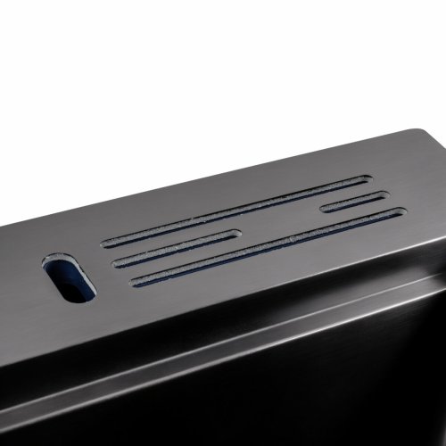 Кухонная мойка 50*50 PVD черная Platinum Handmade с подставкой для ножей