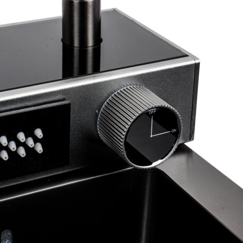 Кухонная мойка 75*45D PVD черная Platinum Handmade "ВОДОСПАД"