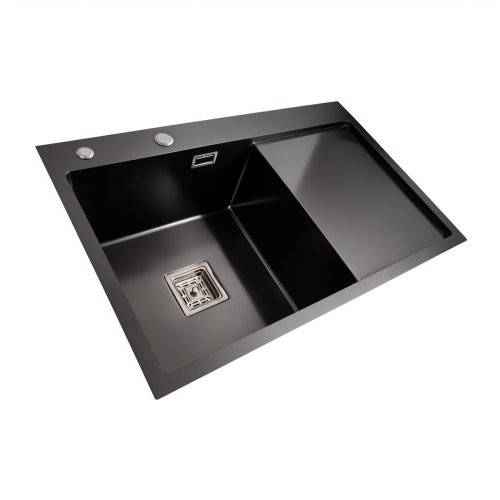Кухонная мойка Platinum Handmade 78*50В L PVD черная