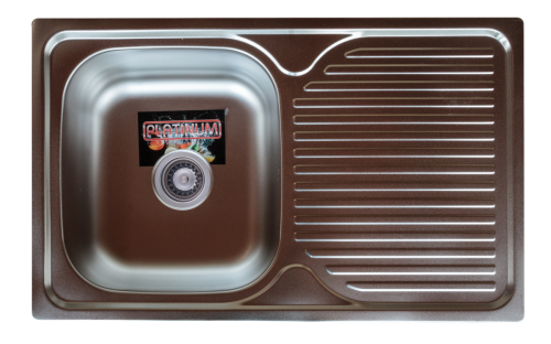 Кухонная мойка Platinum из нержавеющей стали прямоугольная ПОЛИРОВКА 7848 (0,8/180 мм)