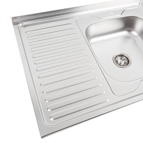 Кухонная мойка из нержавеющей стали Platinum 8060 R ДЕКОР (0,7/160 мм)