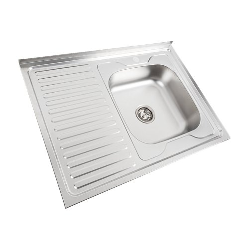 Кухонная мойка из нержавеющей стали Platinum 8060 R ДЕКОР (0,7/160 мм)