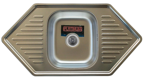 Кухонна мийка з нержавіючої сталі Platinum 9550В ДЕКОР (0,8/180 мм)
