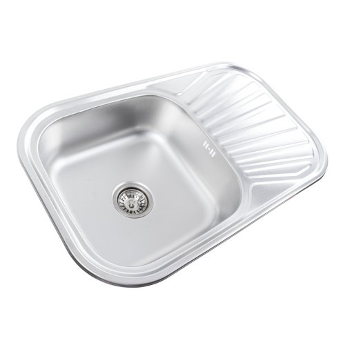 Кухонная мойка из нержавеющей стали закругленная Platinum ДЕКОР 7848 (0,8/180 мм)