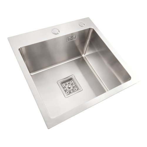 Мийка Platinum Handmade НSB 450x450x220 нержавійка (квадратний сифон.3,0/1,0)
