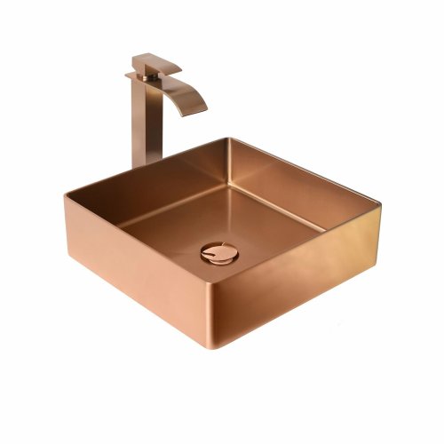 Умывальник Platinum Handmade PVD медный 400x400 мм