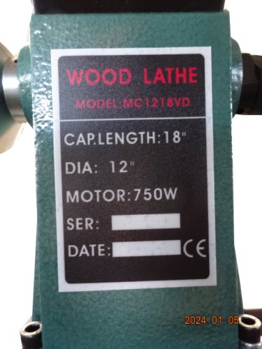 Верстат токарний по дереву MC1218VD (750 Вт 220В)