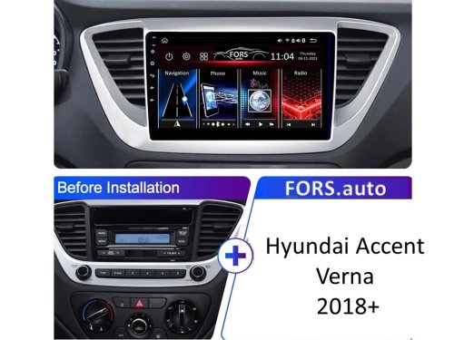 Штатная магнитола FORS.auto FS 2 PRO для Hyundai Accent/Verna (2+32Gb, 9") 2018+