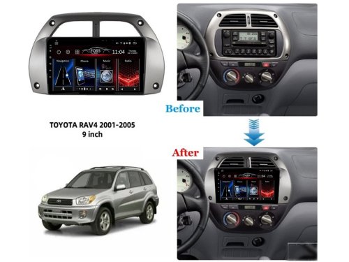 Штатна магнітола FORS.auto М300 для Toyota RAV4 (3+32Gb, 9") 2001-2005