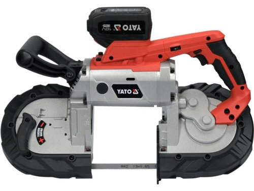 Пила ленточная по металлу аккумул-18В YATO 4Агод, полот 14 зуб/1", 1140х12.7х0.6 мм, диап-127х127 мм