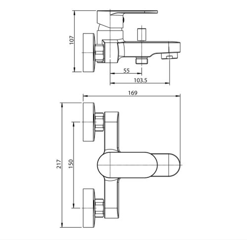 Смеситель для ванны 35 мм Koller Pool Round Arc RA0100