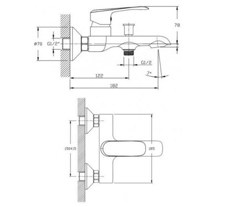 Смеситель для ванны Koller Pool AQUA AQ0100