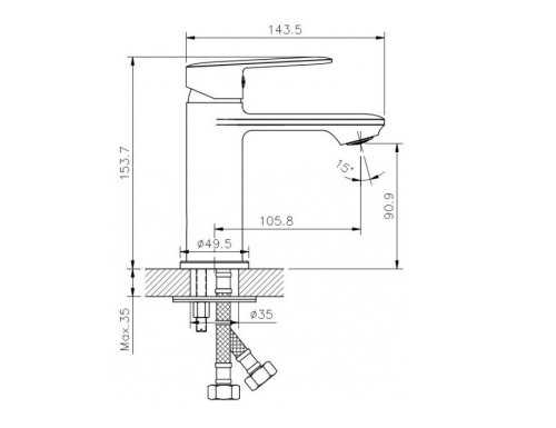 Смеситель для раковины Koller Pool LINE LN0200