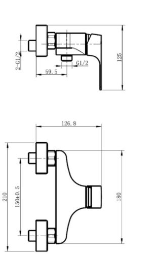 Змішувач одноважелевий для душа 35 мм Koller Pool Neon NN0450