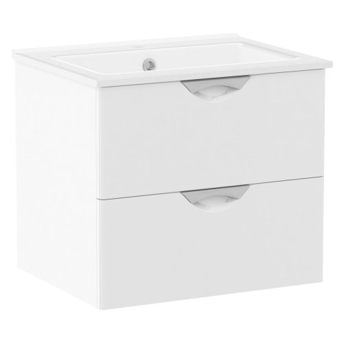Комплект мебели IMPRESE NOVA VLNA 70см, белый: тумба подвесная, 2 ящика + накладной умывальник (f32703W)