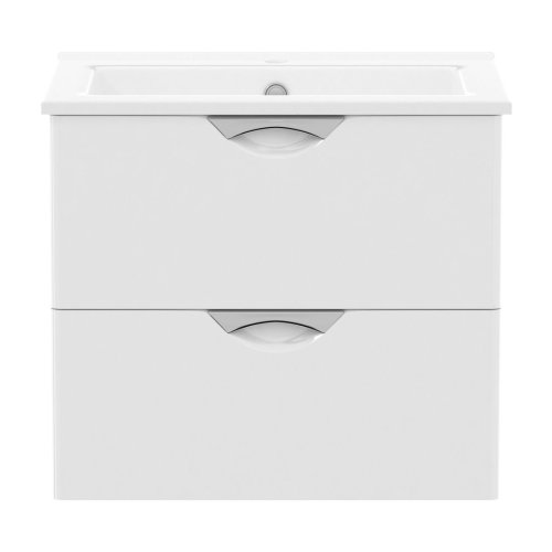 Комплект мебели IMPRESE NOVA VLNA 70см, белый: тумба подвесная, 2 ящика + накладной умывальник (f32703W)
