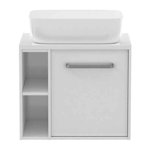 Комплект мебели IMPRESE VYSKOV 70см, белый: подвесная тумба, со столешницей, 1 ящик + умывальник накладной арт i11057 (f3275W)