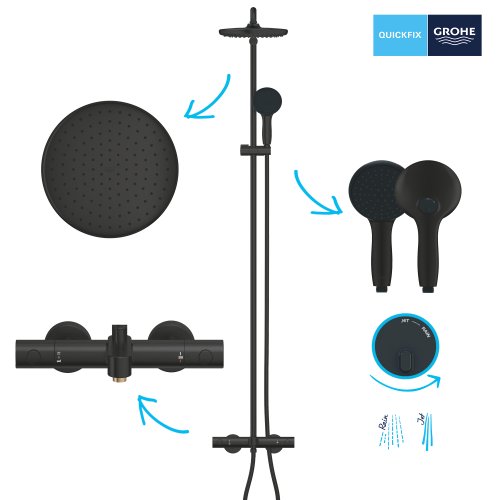 Душевая система с термостатом для ванны Grohe Quickfix Vitalio Start 250 (26988001)