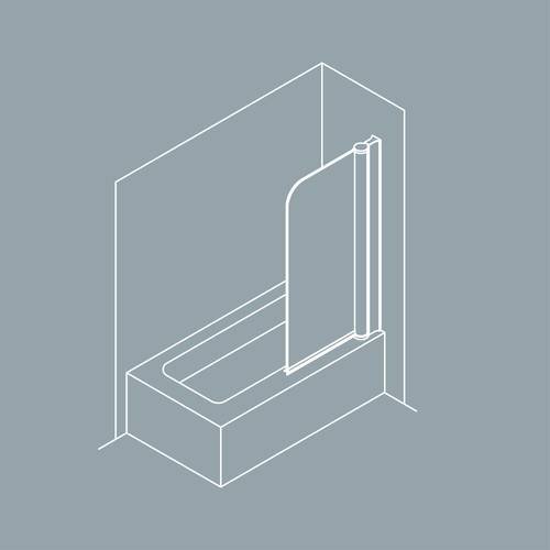 Шторка на ванну Koller Pool QP93(right) одноэлементная 750х1400 chrome; clear (QP93(right) хром,clear)