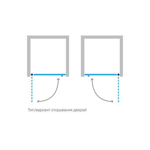 Душевые двери Koller Pool QP10 одноэлементные 800х1950 chrome; clear (QP10 800 chrome,clear)