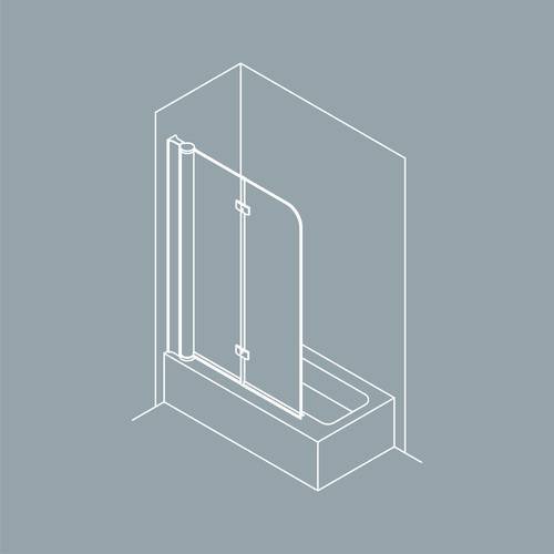 Шторка на ванну Koller Pool QP97(left) двухэлементная 1150x1400 chrome; clear (QP97(left) хром,clear)