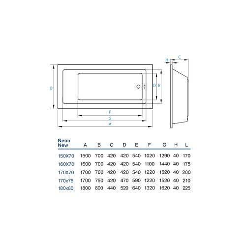 Ванна Koller Pool Neon new 170х70 (NEONNEW170X70)