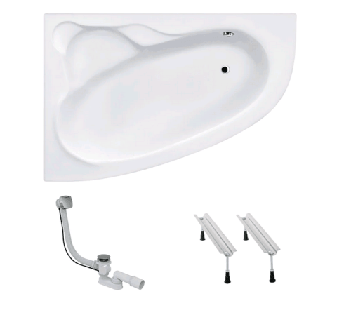 Ванна Koller Pool Nadine 150 L + сифон + ножки (NADINE150X100L+WBW0001+B70CМMA-57)