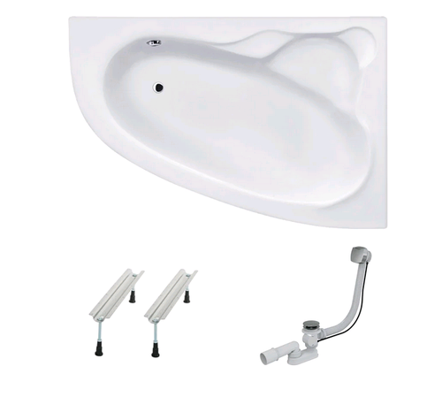 Ванна Koller Pool Nadine 150 P + сифон + ніжки (NADINE150X100R+WBW0001+B70CМMA-57)