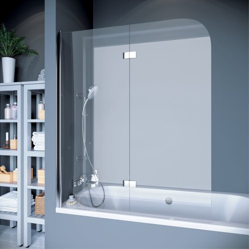 Шторка на ванну Koller Pool QP97(left) двухэлементная 1150х1400 chrome; grape (QP97(left) chrome,grape)