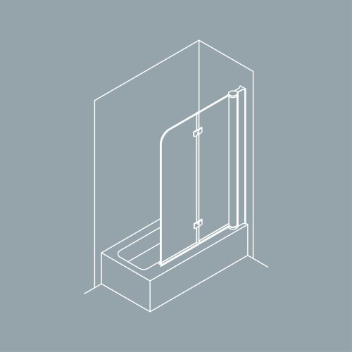 Шторка на ванную Koller Pool QP97(right) двухэлементная 1150х1400 chrome; grape (QP97(right) chrome,grape)