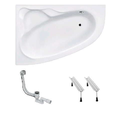 Ванна Koller Pool Nadine 170 L + сифон + ножки (NADINE170X100L+WBW0001+B70CМMA-57)