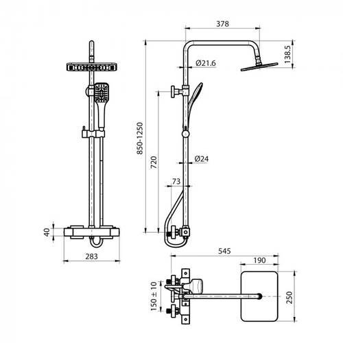 Душова система з термостатом Koller Pool Neon (NNST002)