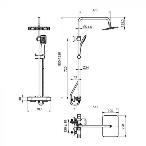 Душова система з термостатом Koller Pool Neon (NNST002)