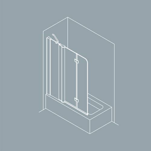 Шторка на ванну Koller Pool QP95(left) двухэлементная 1150x1400 chrome; clear (QP95(left) хром,clear)