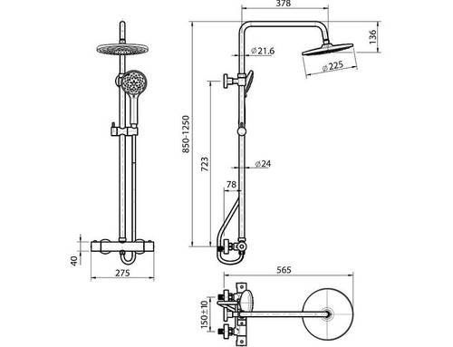 Душевая система с термостатом Koller Pool Round (RNST002)