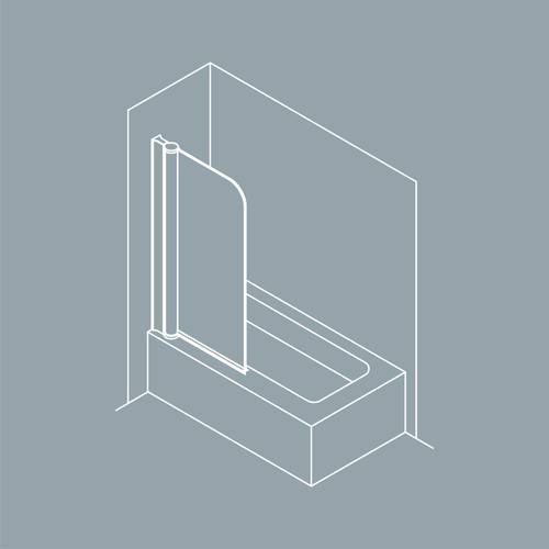 Шторка на ванну Koller Pool QP93(left) одноэлементная 750х1400 chrome; grape (QP93(left) chrome,grape)